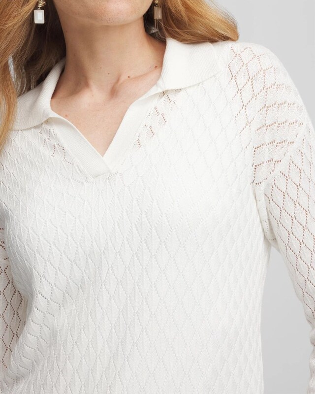 Collared V-Neck Pullover Sweater - image 4